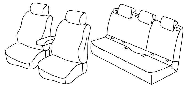 Set coprisedili Superior - Grigio/Nero - compatibile per Opel Astra K 5p (11/15>11/21) - Opel Astra K Sports Tourer (03/16>02/22)