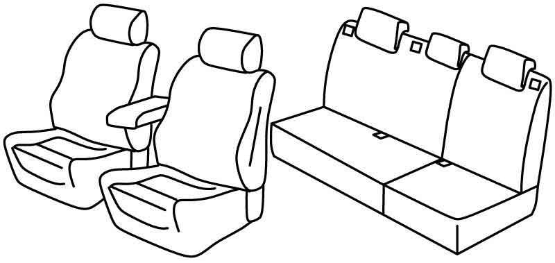 Set coprisedili Superior - Nero/Blu - compatibile per Opel Astra J Sports Tourer (11/10>02/16)