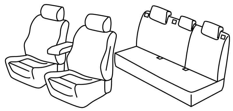 Set coprisedili Superior - Nero/Blu - compatibile per Opel Astra J GTC (09/11>08/18)