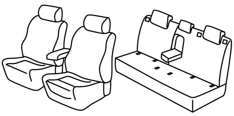 Set coprisedili Superior - Nero/Blu - compatibile per Opel Astra L 5p (12/21>)