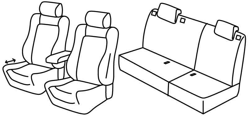 Set coprisedili Superior - Nero/Rosso - compatibile per Opel Astra J Sports Tourer (11/10>02/16)