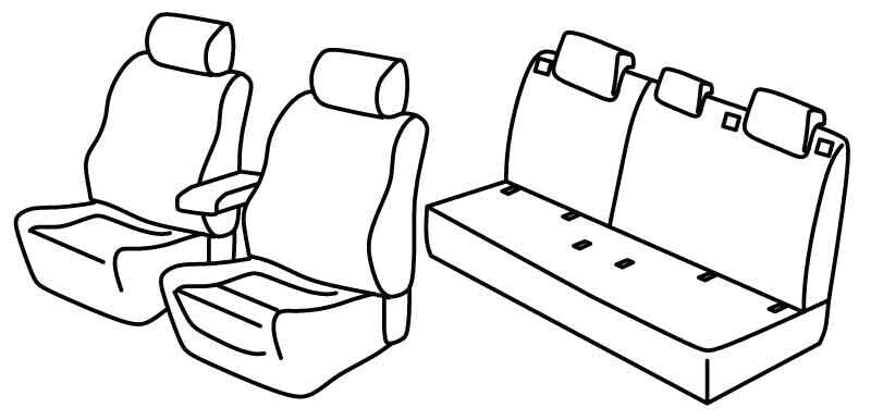 Set coprisedili Superior - Grigio/Nero - compatibile per Opel Astra L 5p (12/21>)