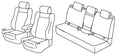 Set coprisedili Superior - Nero/Blu - compatibile per Opel Astra K 5p (11/15>11/21)