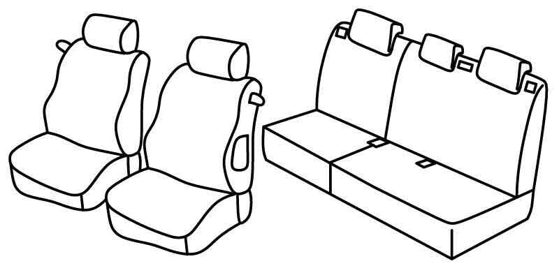 Set coprisedili Superior - Nero/Grigio - compatibile per Peugeot 207 3p (05/06>11/12) - Peugeot 207 Plus 3p (02/13>08/14)