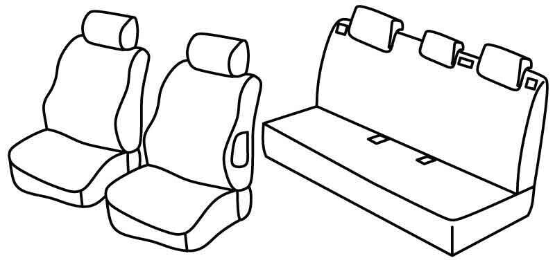 Set coprisedili Superior - Beige - compatibile per Peugeot 207 5p (05/06>11/12) - Peugeot 207 Plus 5p (02/13>08/14)