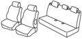 Set coprisedili Superior - Nero/Rosso - compatibile per Peugeot 207 5p (05/06>11/12) - Peugeot 207 Plus 5p (02/13>08/14)