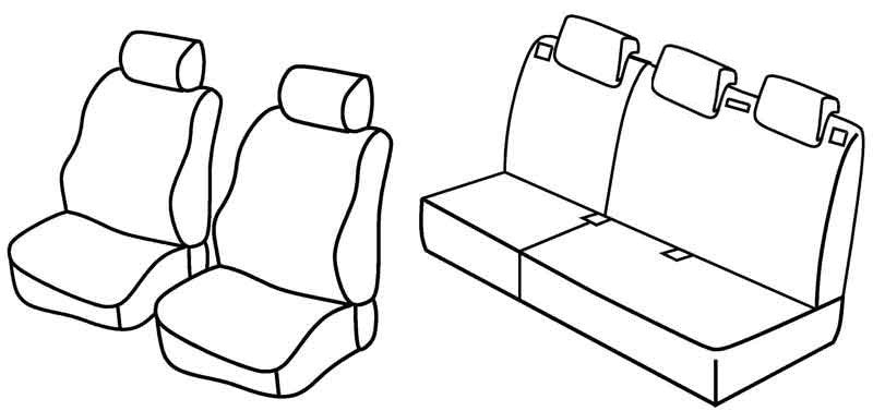 Set coprisedili Superior - Nero/Grigio - compatibile per Peugeot 207 sw (07/07>12/13)