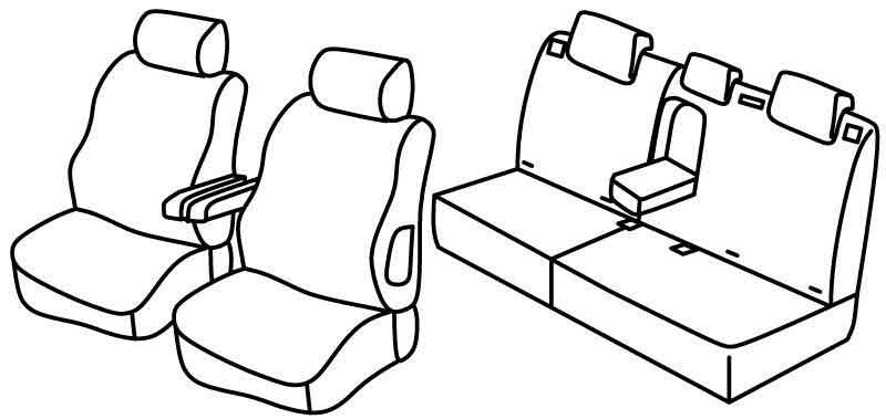Set coprisedili Superior - Grigio/Nero - compatibile per Peugeot 307 5p (06/01>08/07) dal 2006