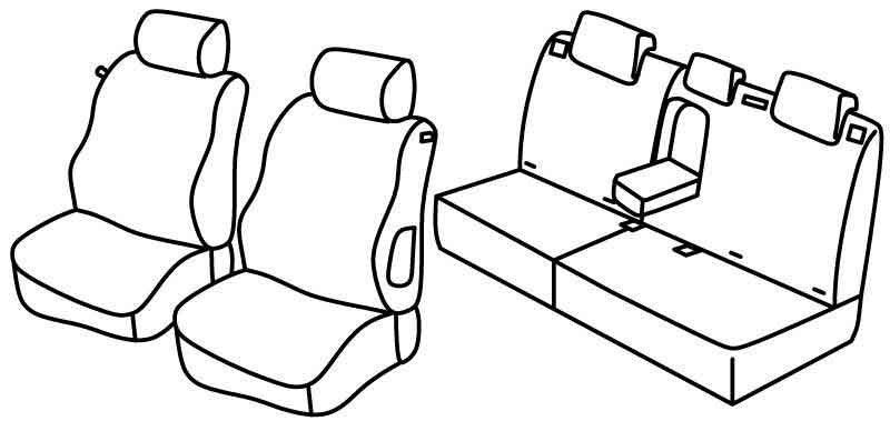 Set coprisedili Superior - Nero/Blu - compatibile per Peugeot 307 3p (06/01>08/07) dal 2006