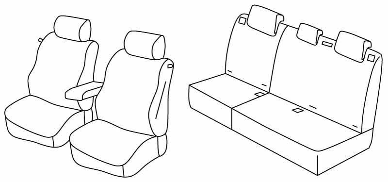 Set coprisedili Superior - Grigio/Nero - compatibile per Peugeot 307 3p (06/01>08/07) dal 2006