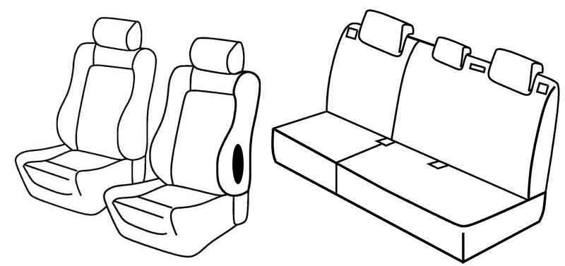 Set coprisedili Superior - Nero/Blu - compatibile per Peugeot 207 5p (05/06>11/12)