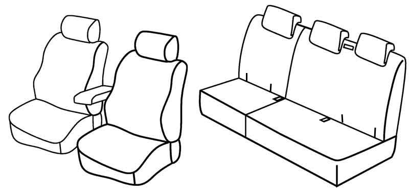 Set coprisedili Superior - Grigio/Nero - compatibile per Renault Kangoo 5p (02/08>05/21)