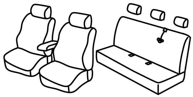 Set coprisedili Superior - Grigio/Nero - compatibile per Renault Kangoo 5p (02/08>05/21) Maxi