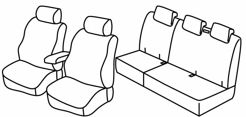 Set coprisedili Superior - Nero/Grigio - compatibile per Renault Kangoo 5p (02/08>05/21) Maxi