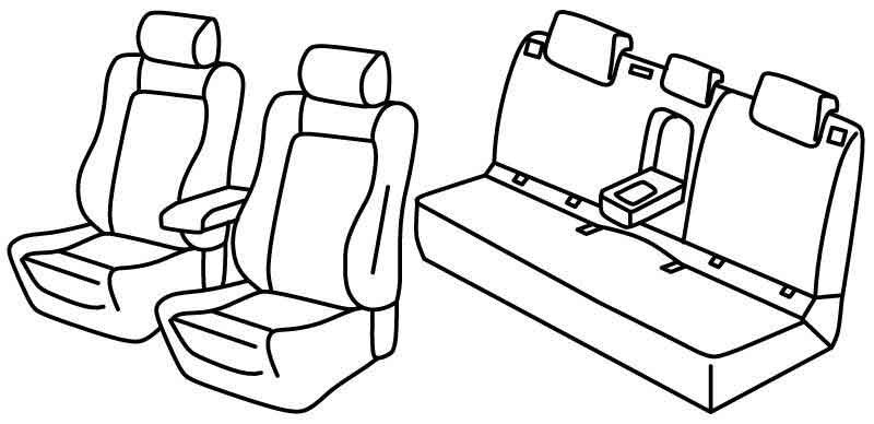 Set coprisedili Superior - Nero/Rosso - compatibile per Seat Leon 5p (01/13>05/20) FR - Seat Leon ST (01/14>05/20) FR