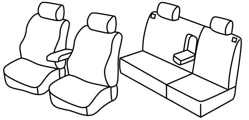 Set coprisedili Superior - Nero/Rosso - compatibile per Skoda Octavia 5p (09/04>01/09)