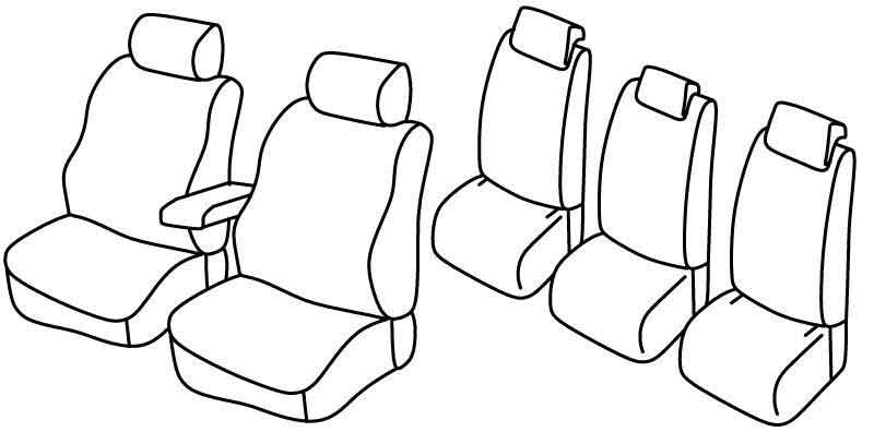 Set coprisedili Superior - Nero/Blu - compatibile per Skoda Roomster (09/06>10/15) Style, Scout