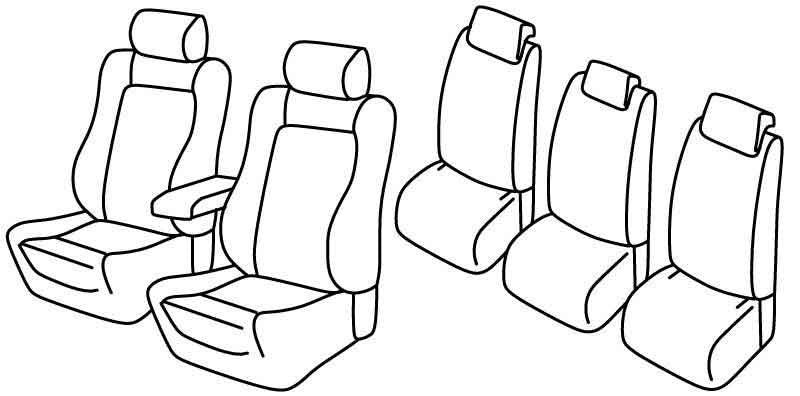 Set coprisedili Superior - Beige - compatibile per Skoda Roomster (09/06>10/15) Sport