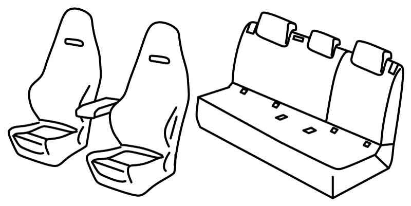 Set coprisedili Superior - Nero/Rosso - compatibile per Skoda Scala 5p (06/19>)