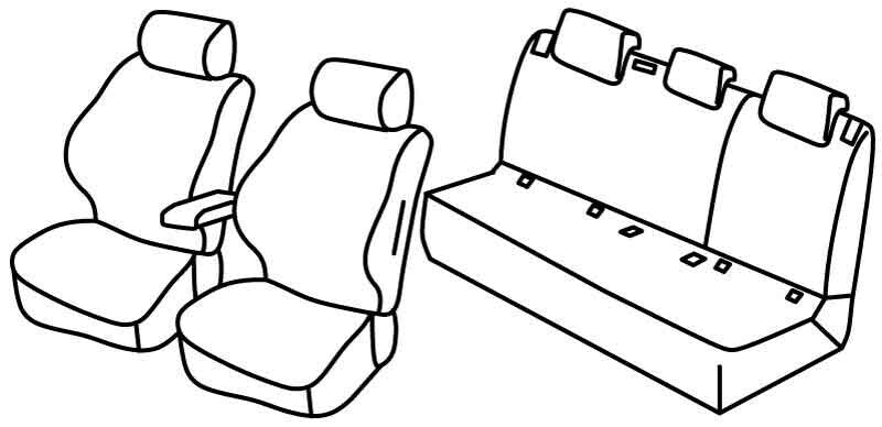 Set coprisedili Superior - Nero/Grigio - compatibile per Skoda Fabia 5p (09/21>) Style