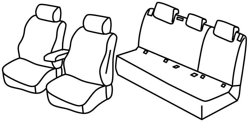 Set coprisedili Superior - Nero/Grigio - compatibile per Skoda Fabia 5p (09/21>) Ambition