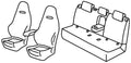 Set coprisedili Superior - Nero/Rosso - compatibile per Skoda Kamiq (12/19>) - Skoda Scala 5p (06/19>)