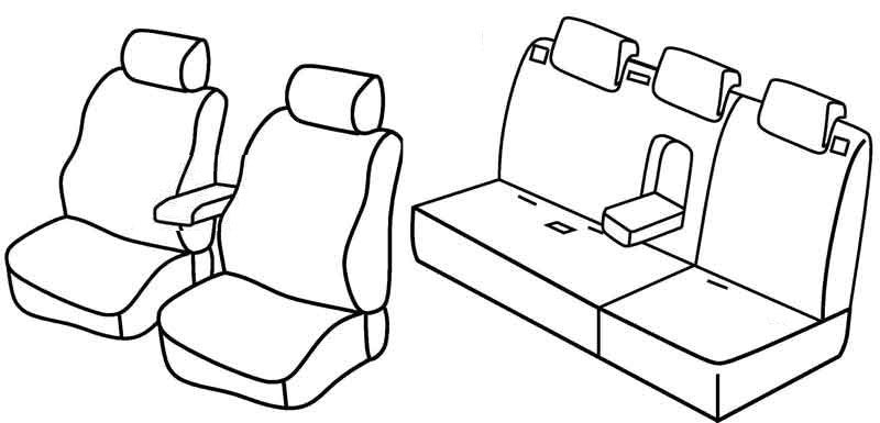 Set coprisedili Superior - Nero/Rosso - compatibile per Suzuki Grand Vitara 5p (10/05>03/15) dal 2009