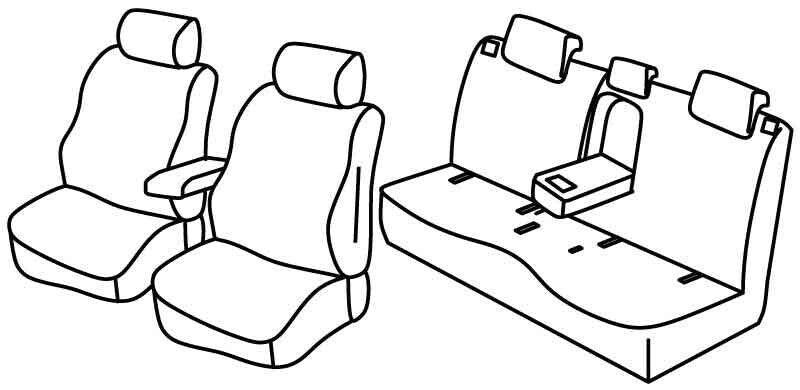 Set coprisedili Superior - Nero/Blu - compatibile per Suzuki S-Cross (09/13>) GL+, Premium, Elegance