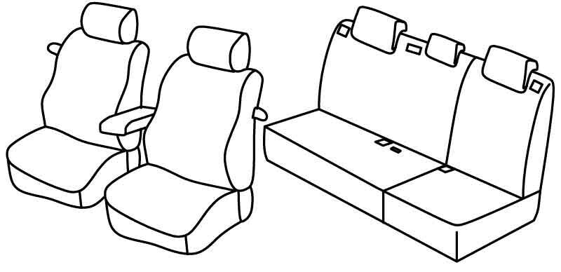 Set coprisedili Superior - Nero/Rosso - compatibile per Toyota Auris 3p (04/07>11/12)