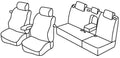 Set coprisedili Superior - Nero/Blu - compatibile per Toyota Auris 3p (04/07>11/12)