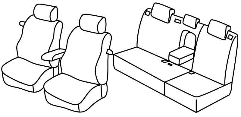 Set coprisedili Superior - Nero/Blu - compatibile per Toyota Auris 3p (04/07>11/12)