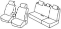 Set coprisedili Superior - Nero/Blu - compatibile per Toyota Auris 5p (04/07>11/12)