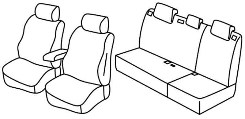Set coprisedili Superior - Nero/Rosso - compatibile per Toyota Auris 5p (04/07>11/12)