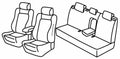 Set coprisedili Superior - Nero/Grigio - compatibile per Toyota Auris 5p (06/15>03/19) Hybrid