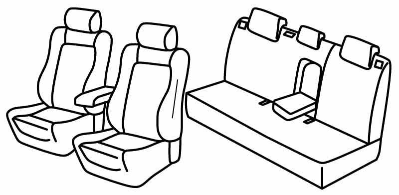 Set coprisedili Superior - Nero/Grigio - compatibile per Toyota Auris 5p (06/15>03/19) Hybrid