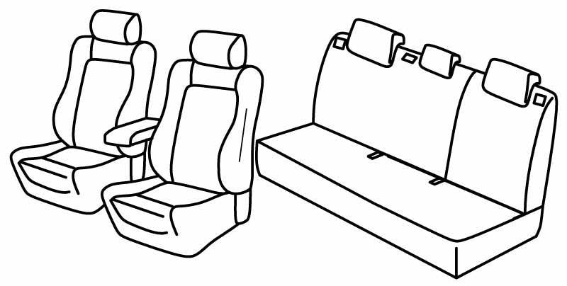 Set coprisedili Superior - Nero/Blu - compatibile per Toyota Auris 5p (12/12>05/15)