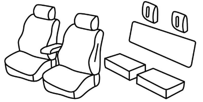 Set coprisedili Superior - Grigio/Nero - compatibile per Toyota Hilux Pick-Up (06/16>09/20)
