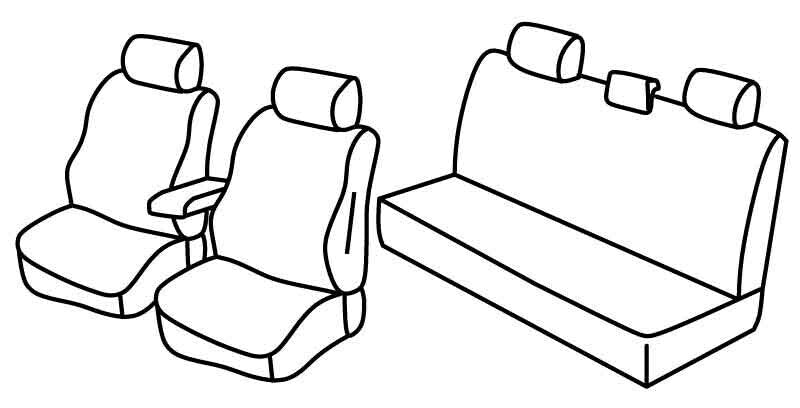 Set coprisedili Superior - Grigio/Nero - compatibile per Toyota Hilux Pick-Up (10/20>)