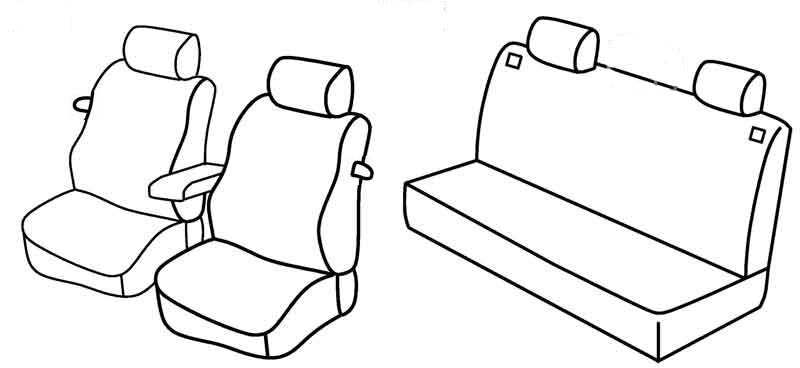 Set coprisedili Superior - Nero/Blu - compatibile per Volkswagen Golf IV 3p (10/97>10/03) fino al 1999