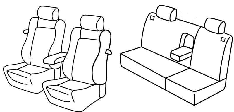 Set coprisedili Superior - Nero/Grigio - compatibile per Volkswagen Golf IV 3p (10/97>10/03) fino al 1999