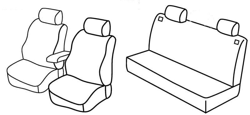 Set coprisedili Superior - Nero/Rosso - compatibile per Volkswagen Golf IV 5p (10/97>10/03) fino al 1999