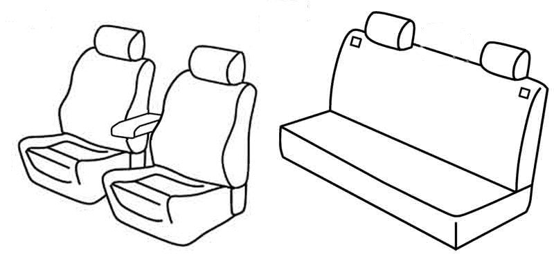Set coprisedili Superior - Nero/Blu - compatibile per Volkswagen Golf IV 5p (10/97>10/03) fino al 1999