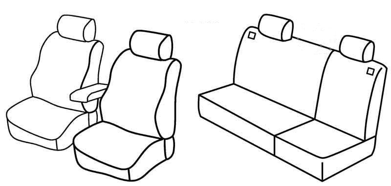 Set coprisedili Superior - Nero/Blu - compatibile per Volkswagen Golf IV 5p (10/97>10/03) fino al 1999