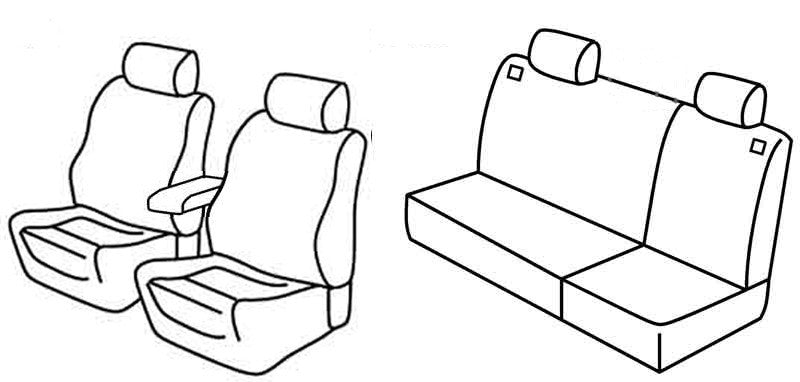 Set coprisedili Superior - Grigio/Nero - compatibile per Volkswagen Golf IV 5p (10/97>10/03) fino al 1999