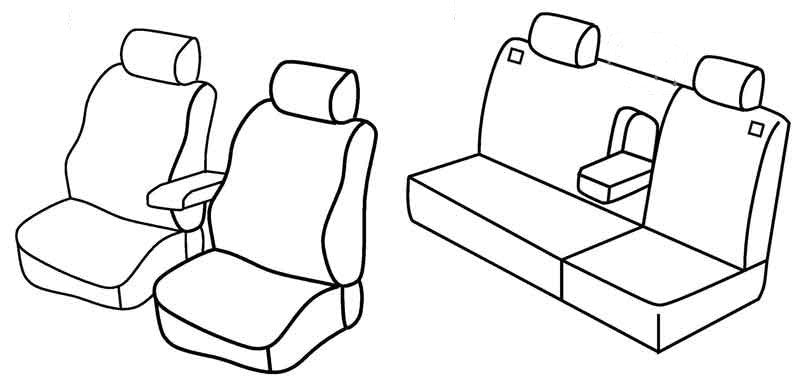 Set coprisedili Superior - Grigio/Nero - compatibile per Volkswagen Golf IV 5p (10/97>10/03) fino al 1999