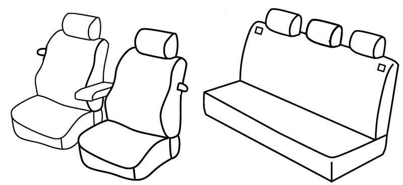 Set coprisedili Superior - Grigio/Nero - compatibile per Volkswagen Golf IV 3p (10/97>10/03) dal 2000