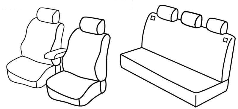 Set coprisedili Superior - Nero/Blu - compatibile per Volkswagen Golf IV 5p (10/97>10/03) dal 2000