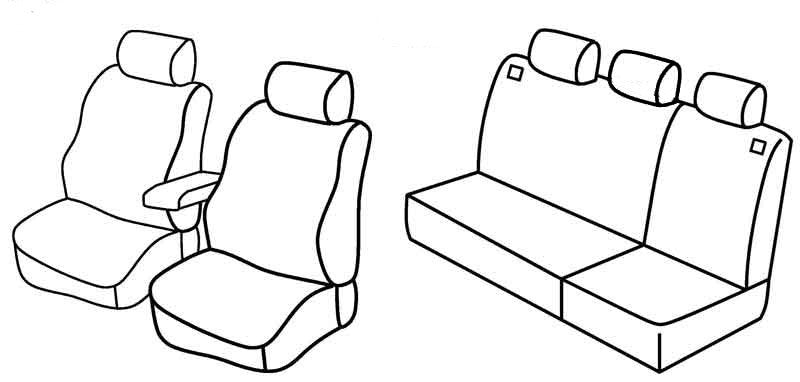 Set coprisedili Superior - Nero/Grigio - compatibile per Volkswagen Golf IV 5p (10/97>10/03) dal 2000