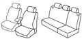 Set coprisedili Superior - Nero/Rosso - compatibile per Volkswagen Golf IV 5p (10/97>10/03) dal 2000