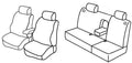Set coprisedili Superior - Nero/Blu - compatibile per Volkswagen Golf IV Variant (04/99>05/06) fino al 1999